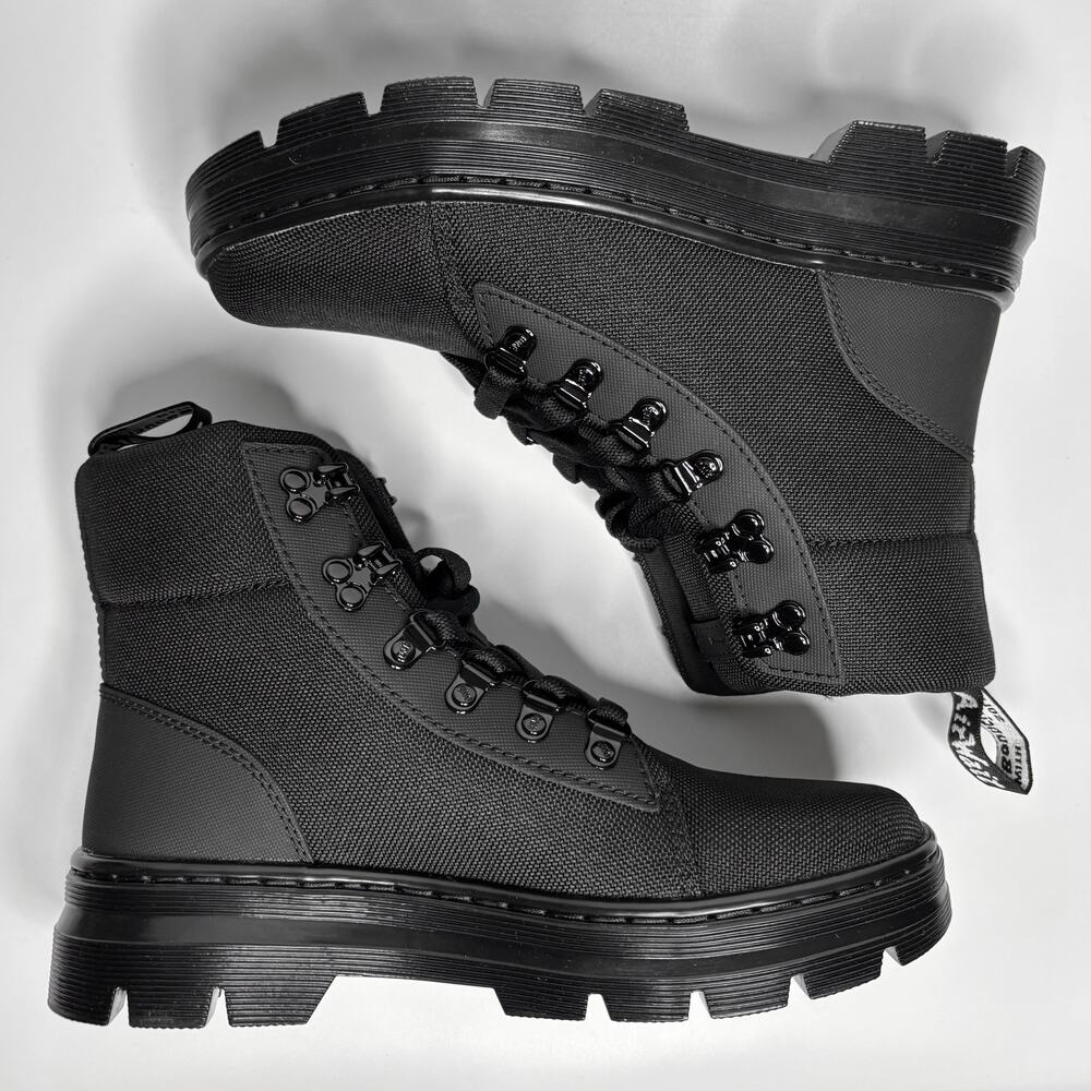 Dr. Martens Combs Women's Casual Combat Boots in Black Ajax+Extra Tough Poly - Picture 7 of 8